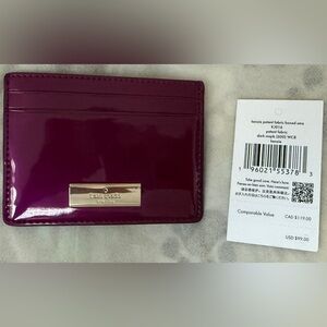 NWT Kate Spade Kenzie Purple Patent Leather Card Holder